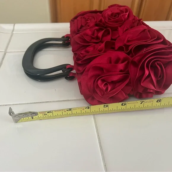 NEW Mad by Design Silk Rose Appliqué Handbag - Picture 9 of 12